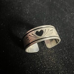 925 STERLING SILVER SIGNED JJJ RING- Silver Open Band